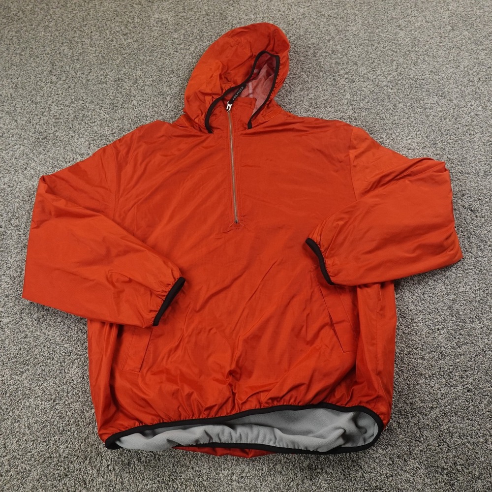 VTG Tommy Hilfiger Jacket Mens L Orange Hood Zip Pullover Windbreaker Bomber 90s